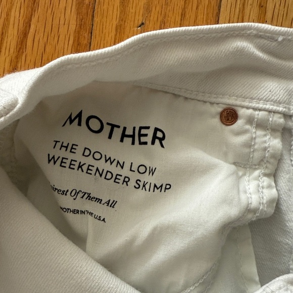 Mother sz 26 The Downlow Weekend Skimp White fairest of them all Flare Jeans - Picture 8 of 9